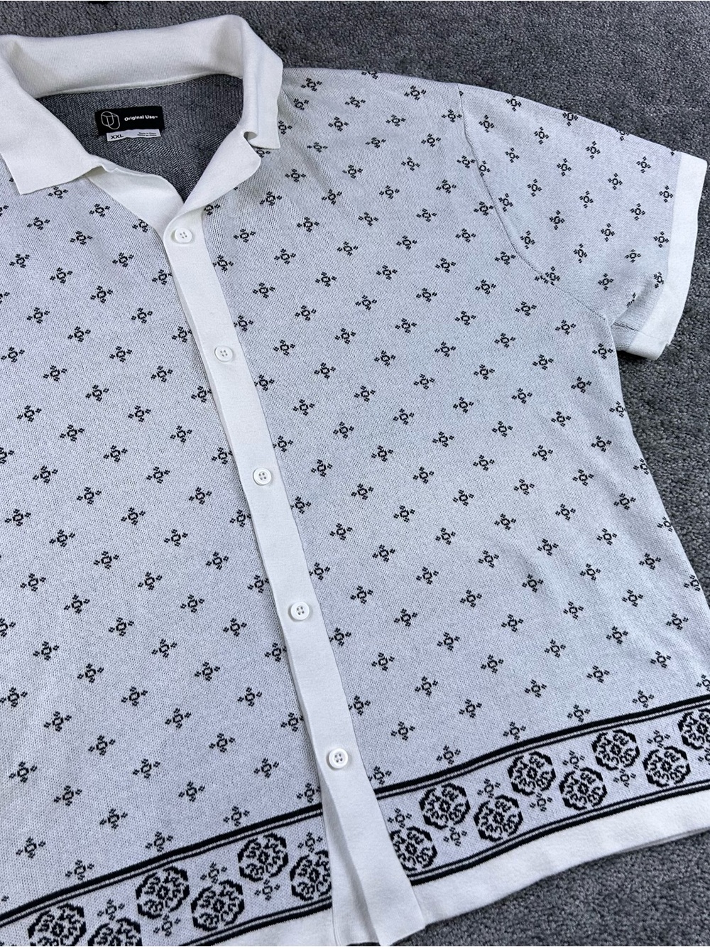 Original Use Cabana Shirt Men’s 2XL Short Sleeve Button Up Knit Beach Resort